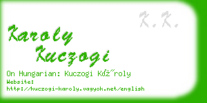 karoly kuczogi business card